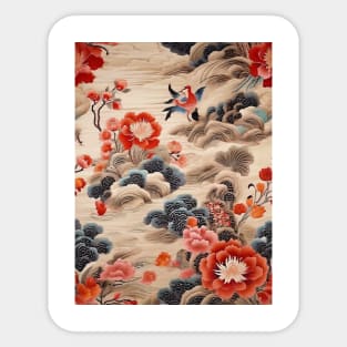 Chinese Ancient Fabric Art Sticker